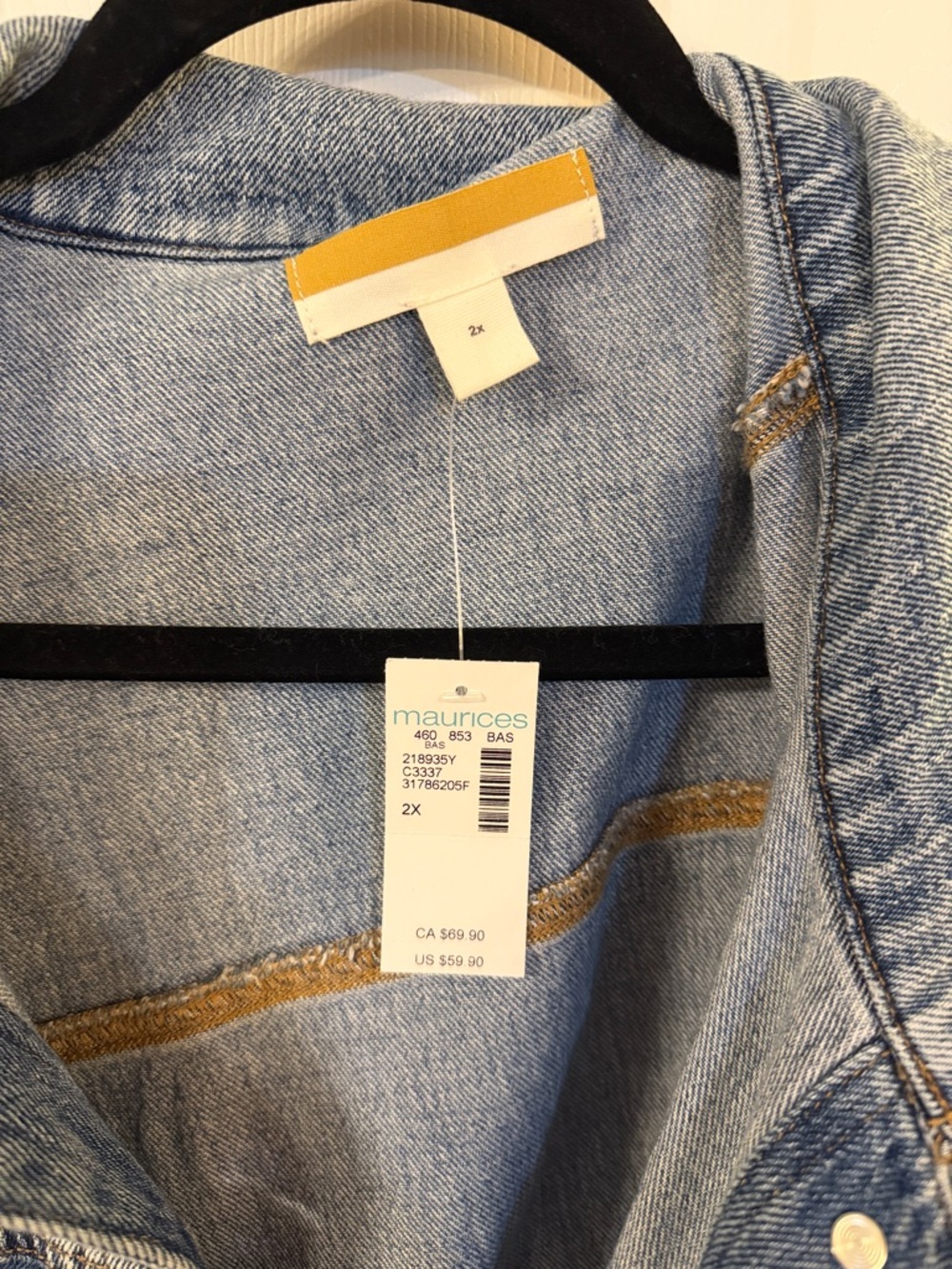 Maurices oversized crop Light Blue jean Jacket - Picture 2 of 7